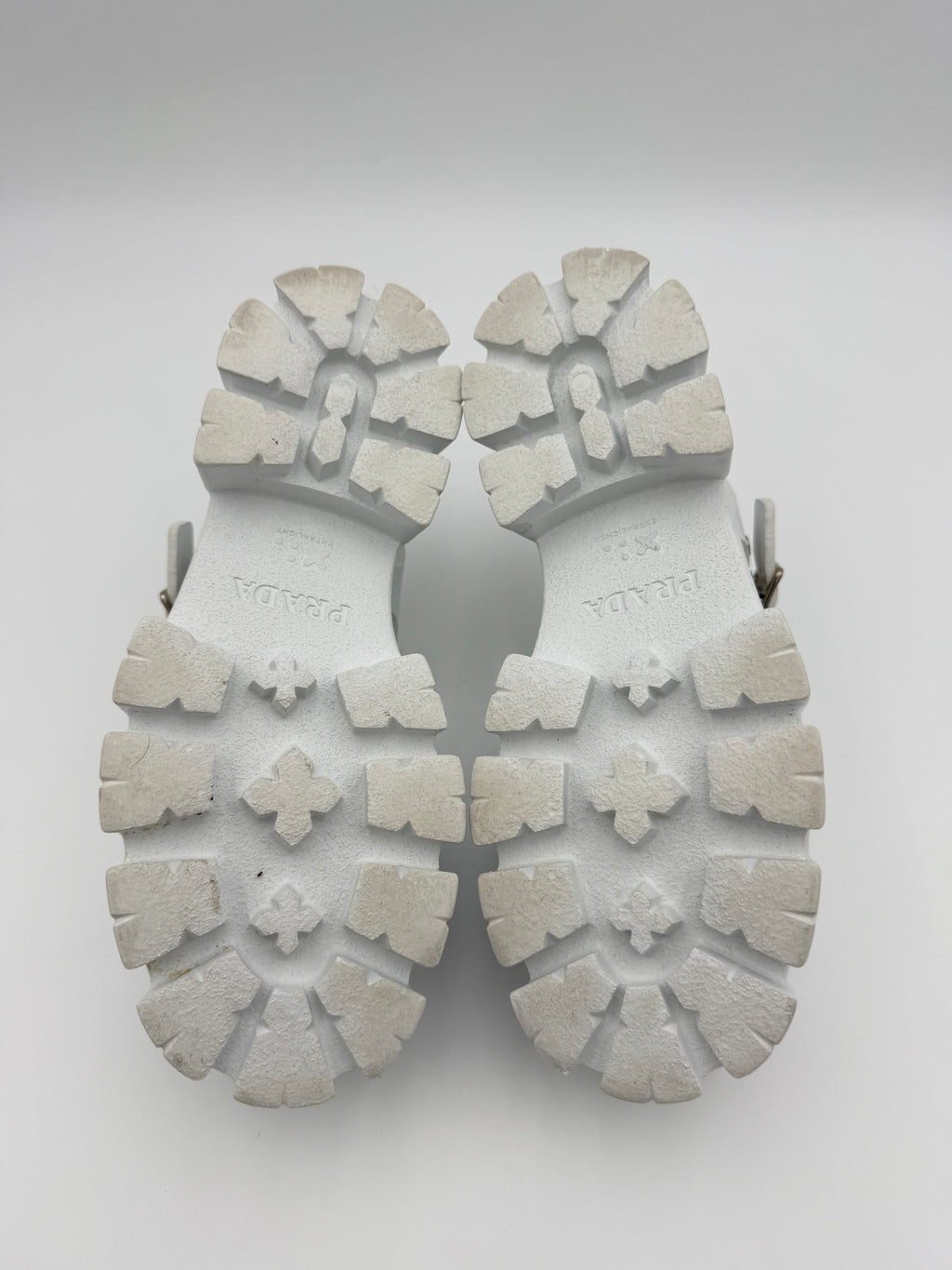 Prada White Monolith Platform Sandals Size 8