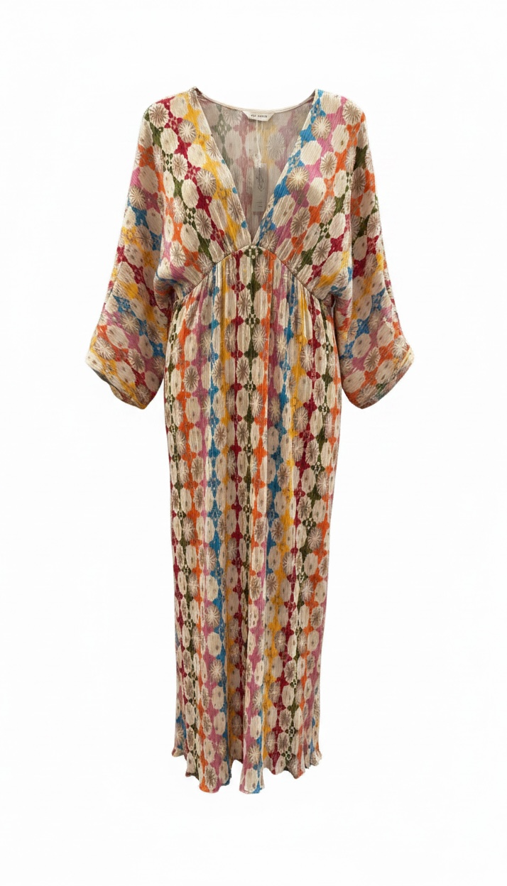 Commense geometric print long dress Large