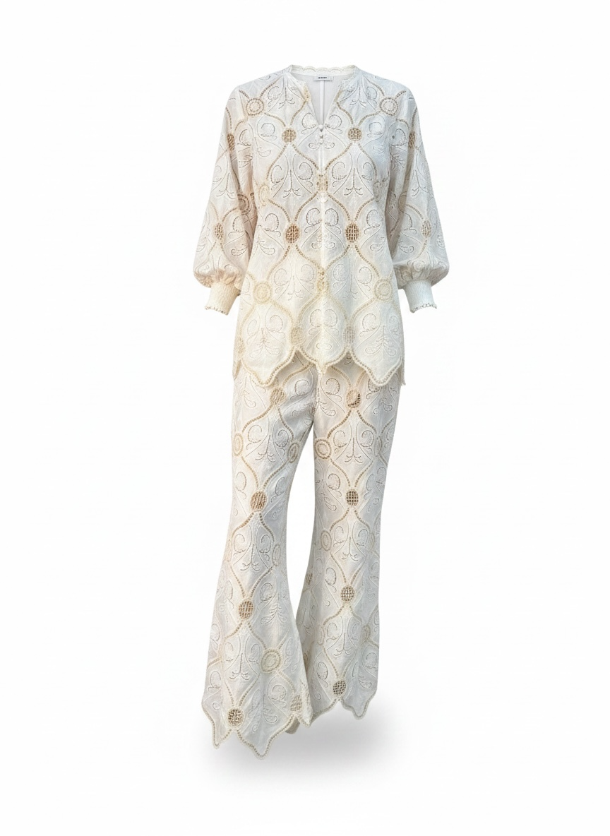 NK Embroidered off white set