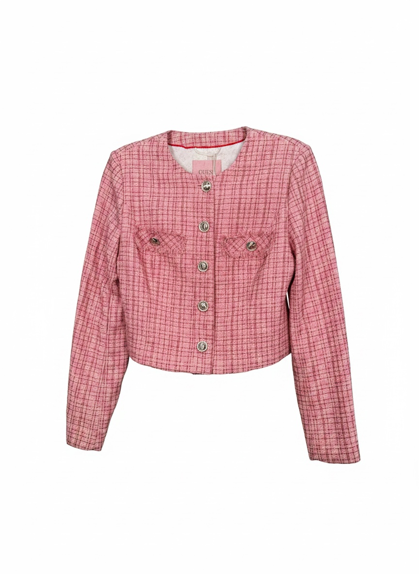 Guess Pink Tweed Vest Small