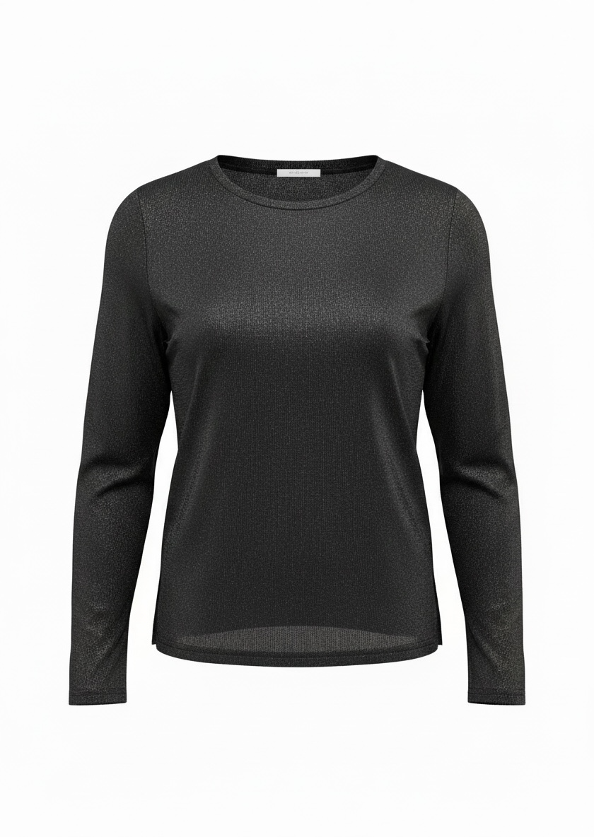 Black sheer and shine T-shirt