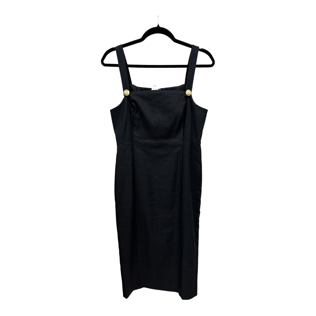 Jcrew black linen midi dress
