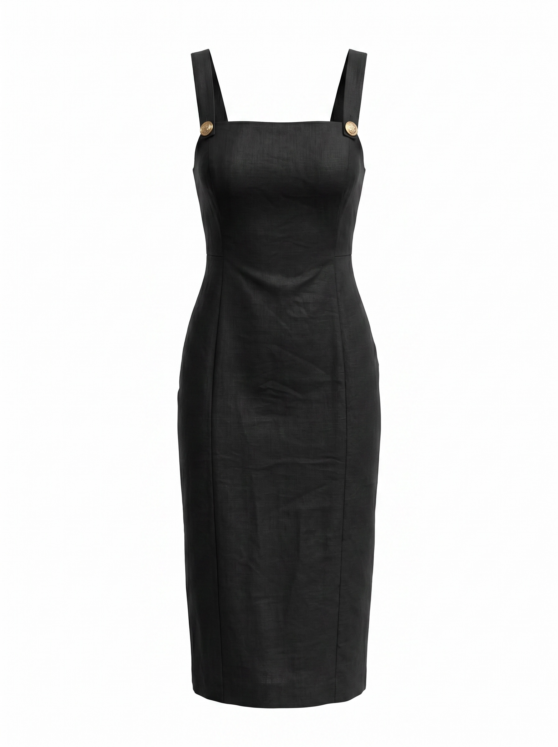 Jcrew black linen midi dress