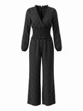 Black Polka Dots Jumpsuit with pockets