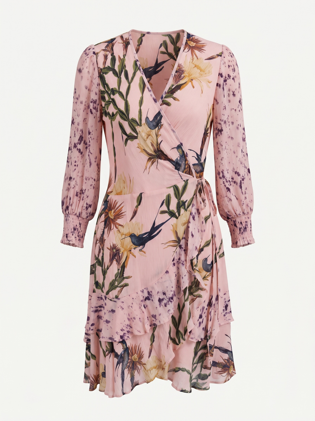 All Saint Blush Floral Wrap Dress Size 6