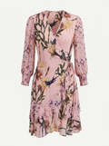 All Saint Blush Floral Wrap Dress Size 6