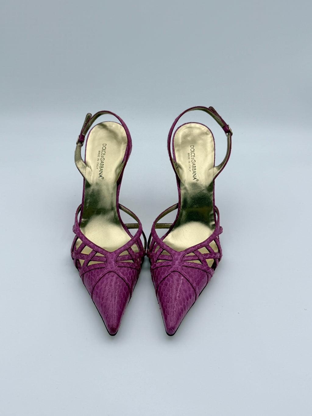 Dolce Gabbana Pink Piton Slingback Heel size 40,5