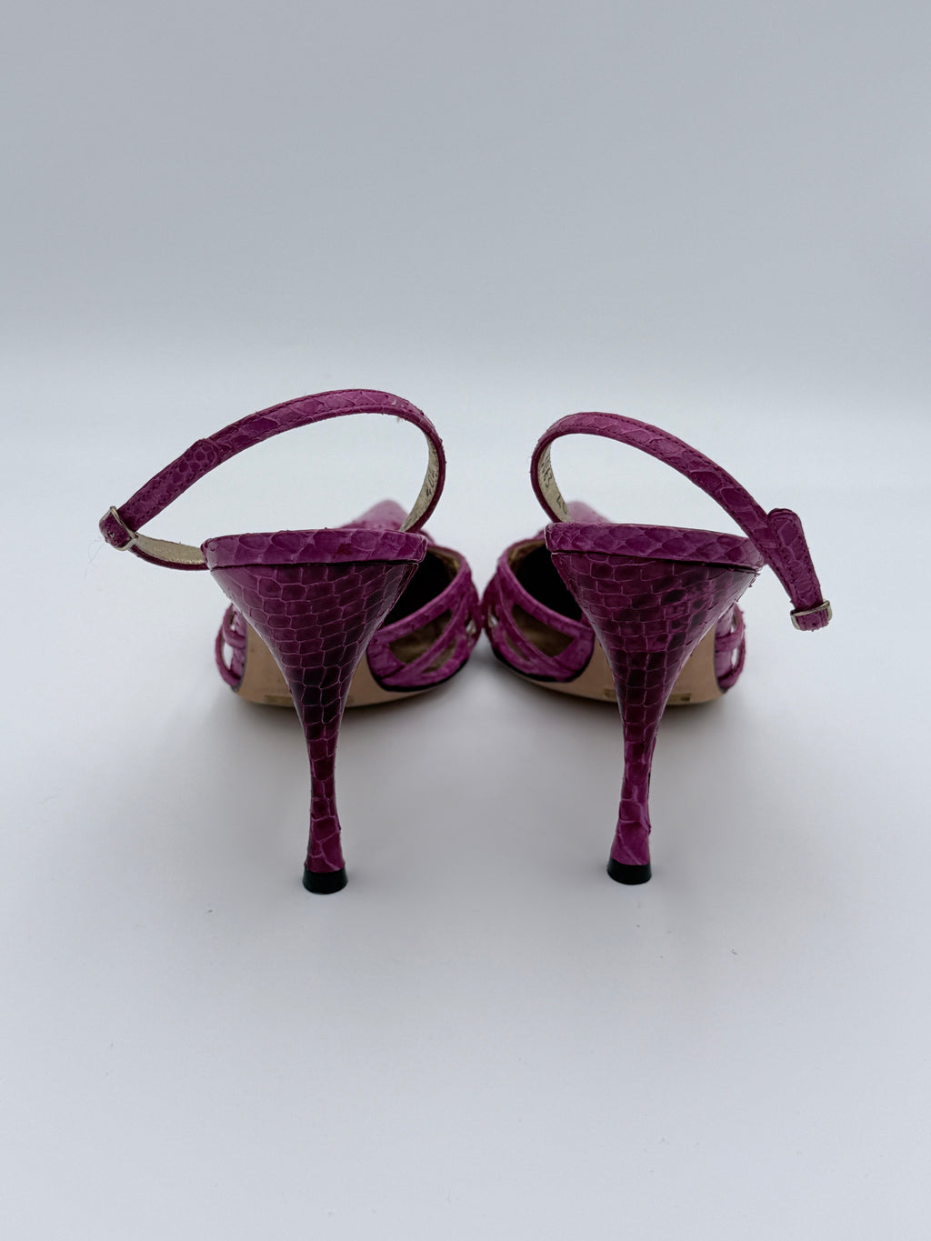Dolce Gabbana Pink Piton Slingback Heel size 40,5