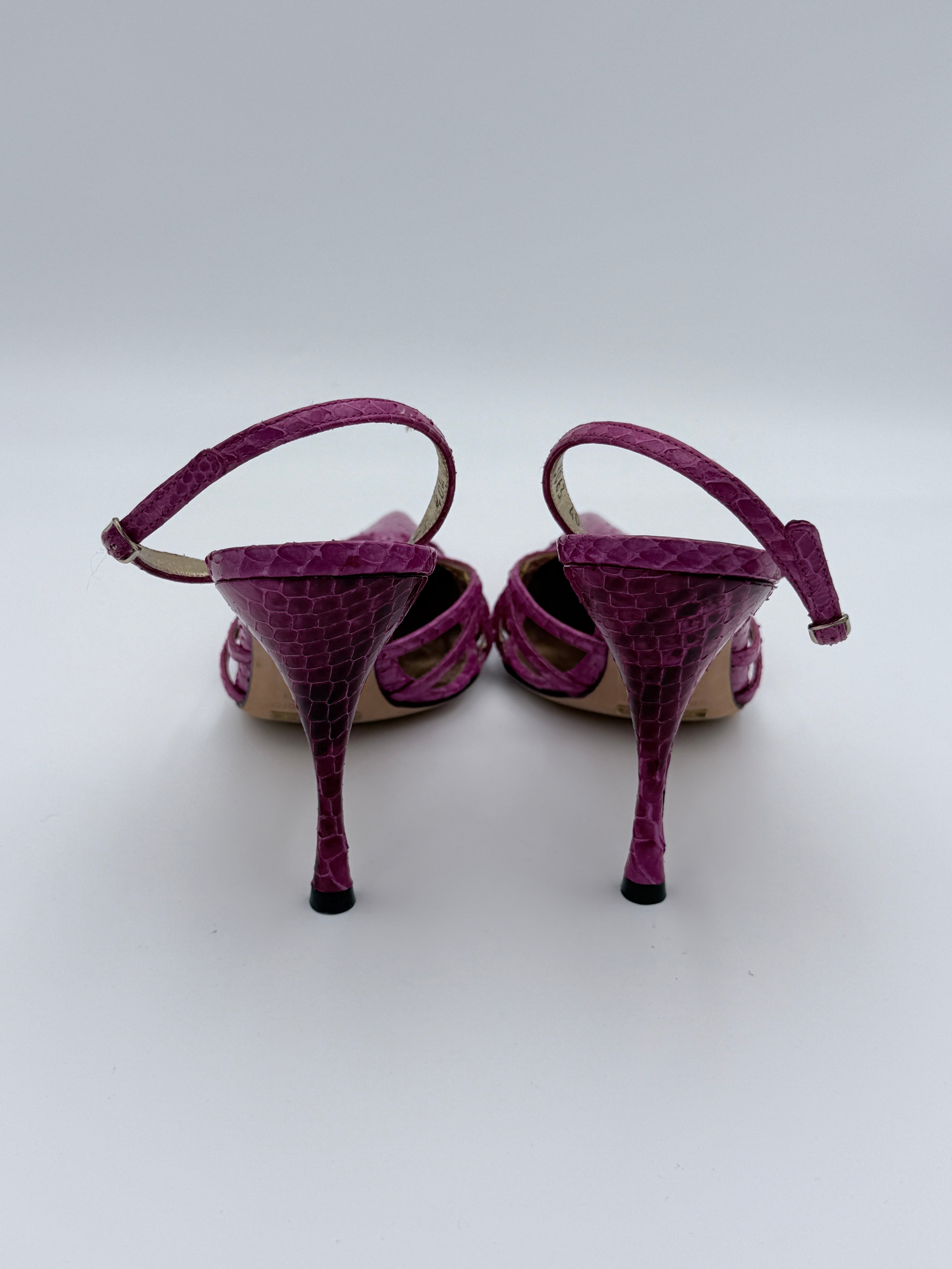Dolce Gabbana Pink Piton Slingback Heel size 40,5