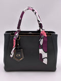 Fendi Monogram 2Jours Leather Handbag black