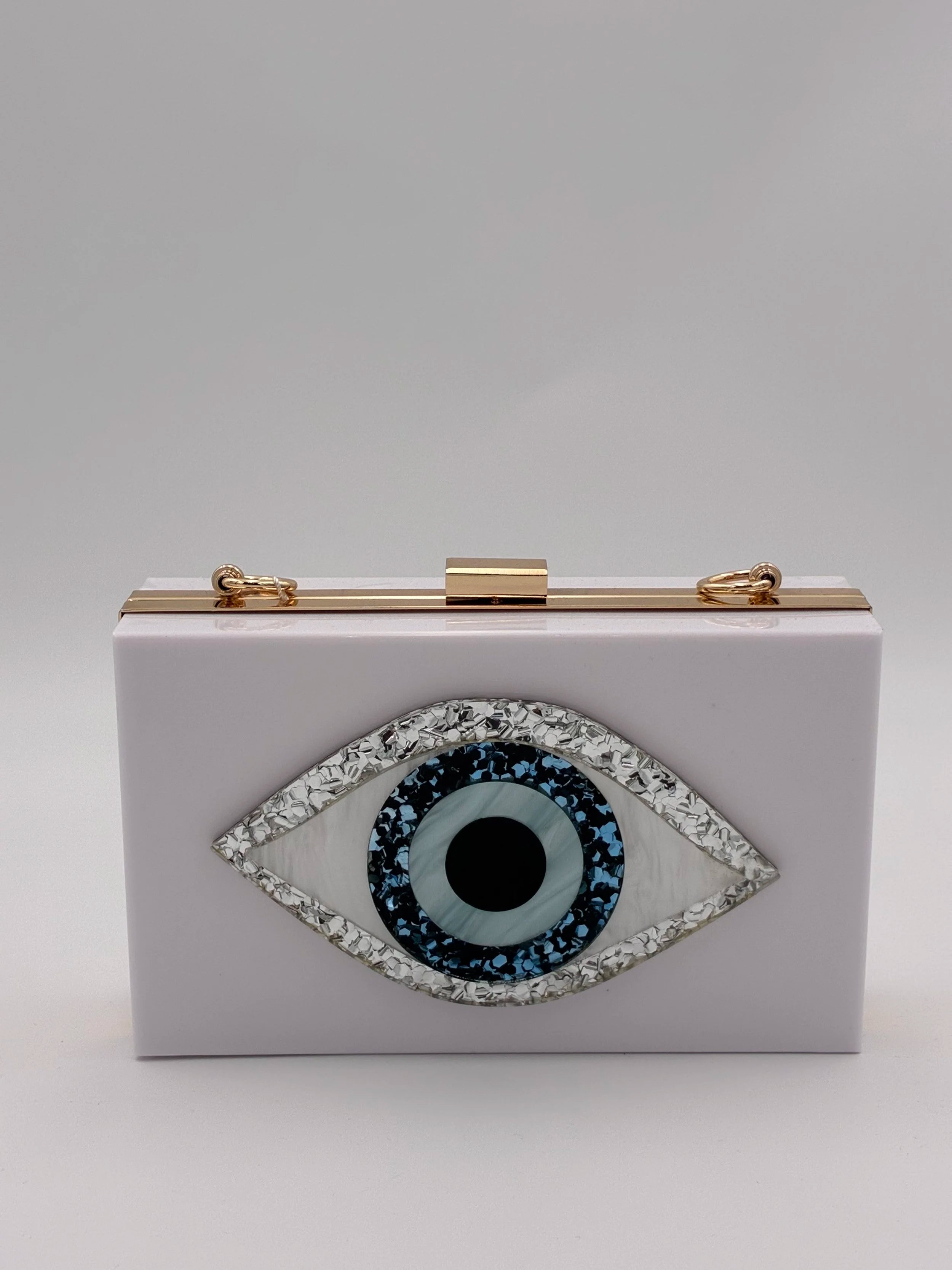 Greek Eye Acrylic Clutch – New