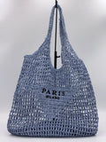 Blue Woven Beach Tote