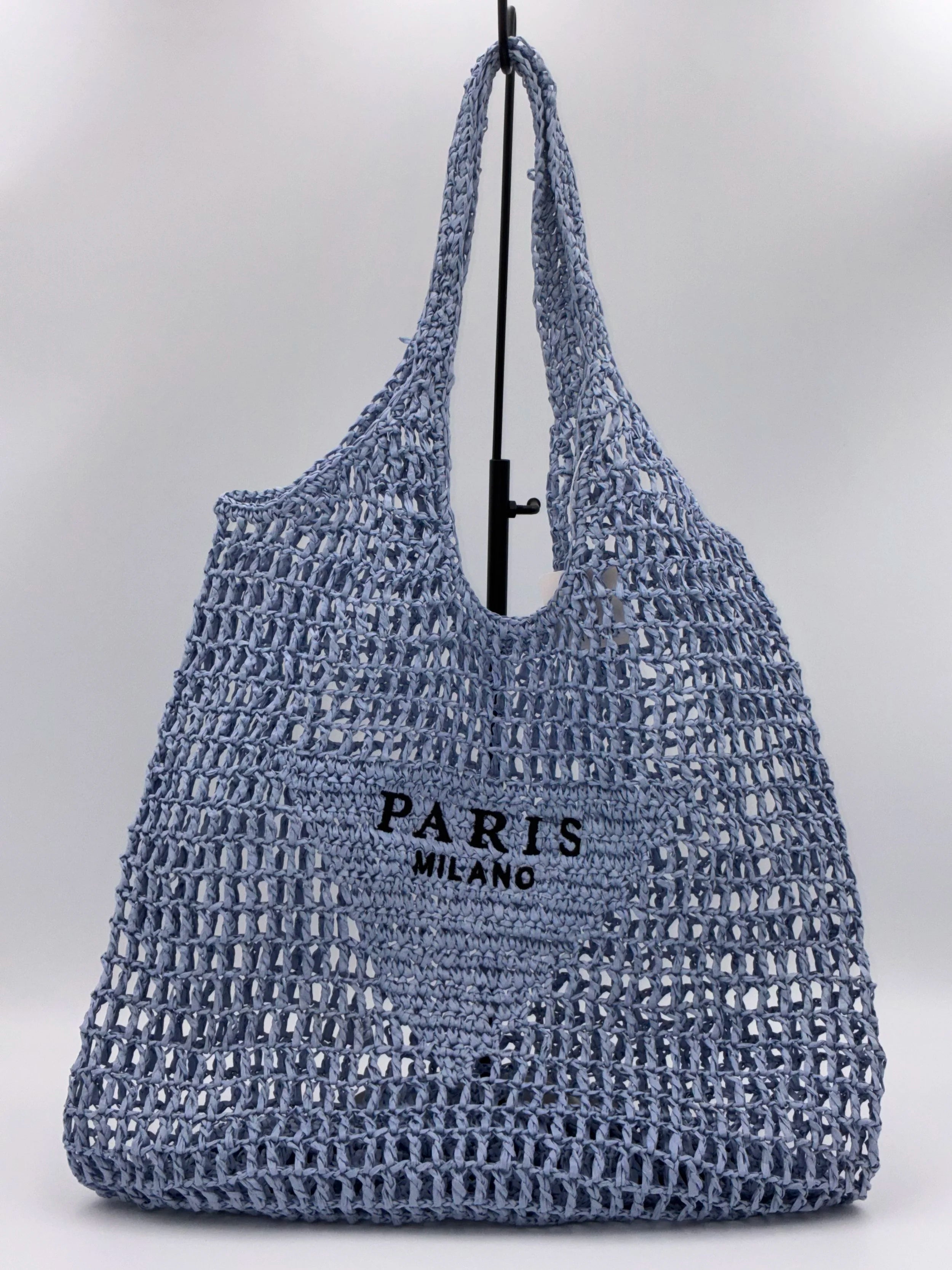 Blue Woven Beach Tote