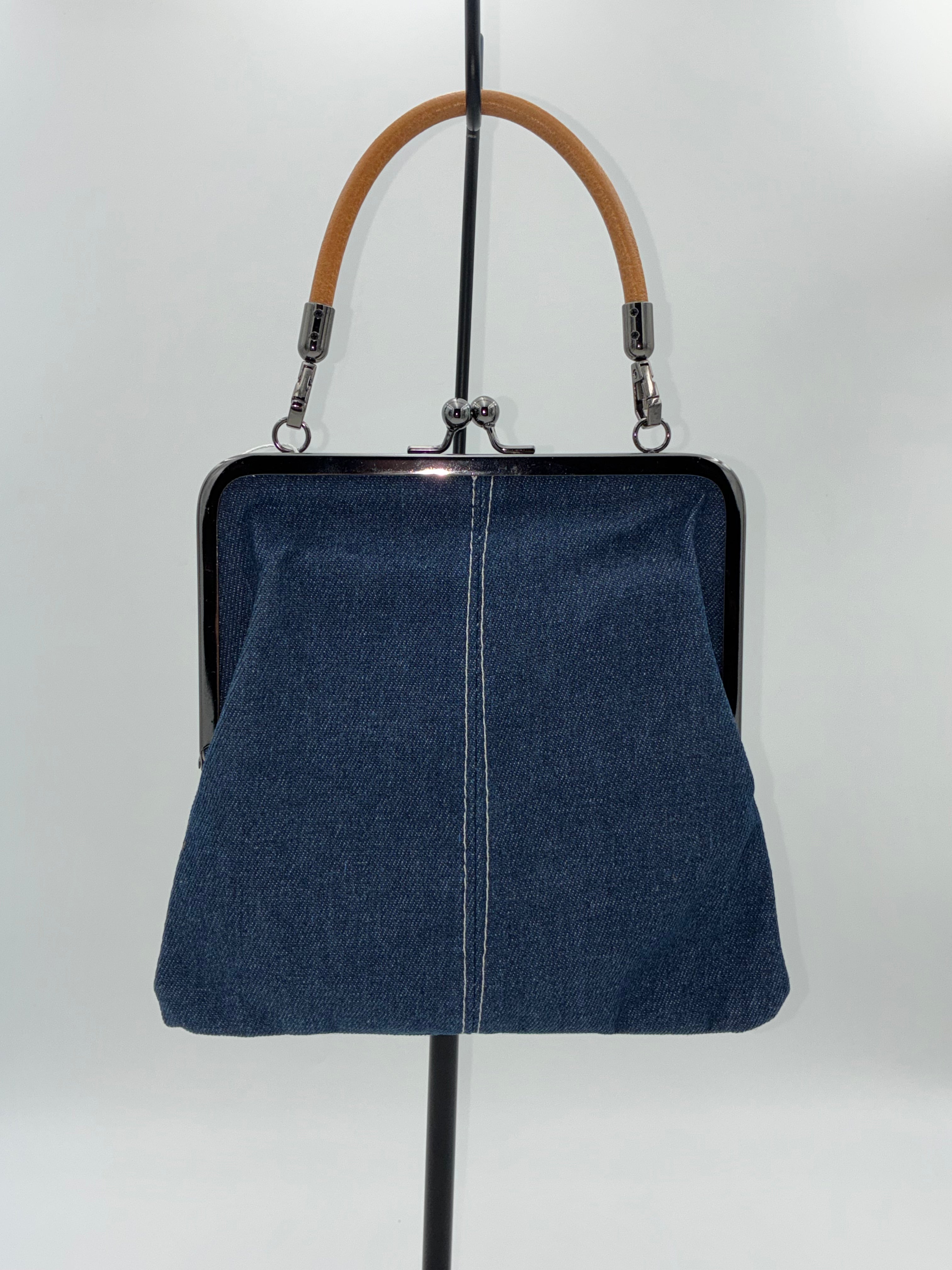 Denim Kiss Lock Purse