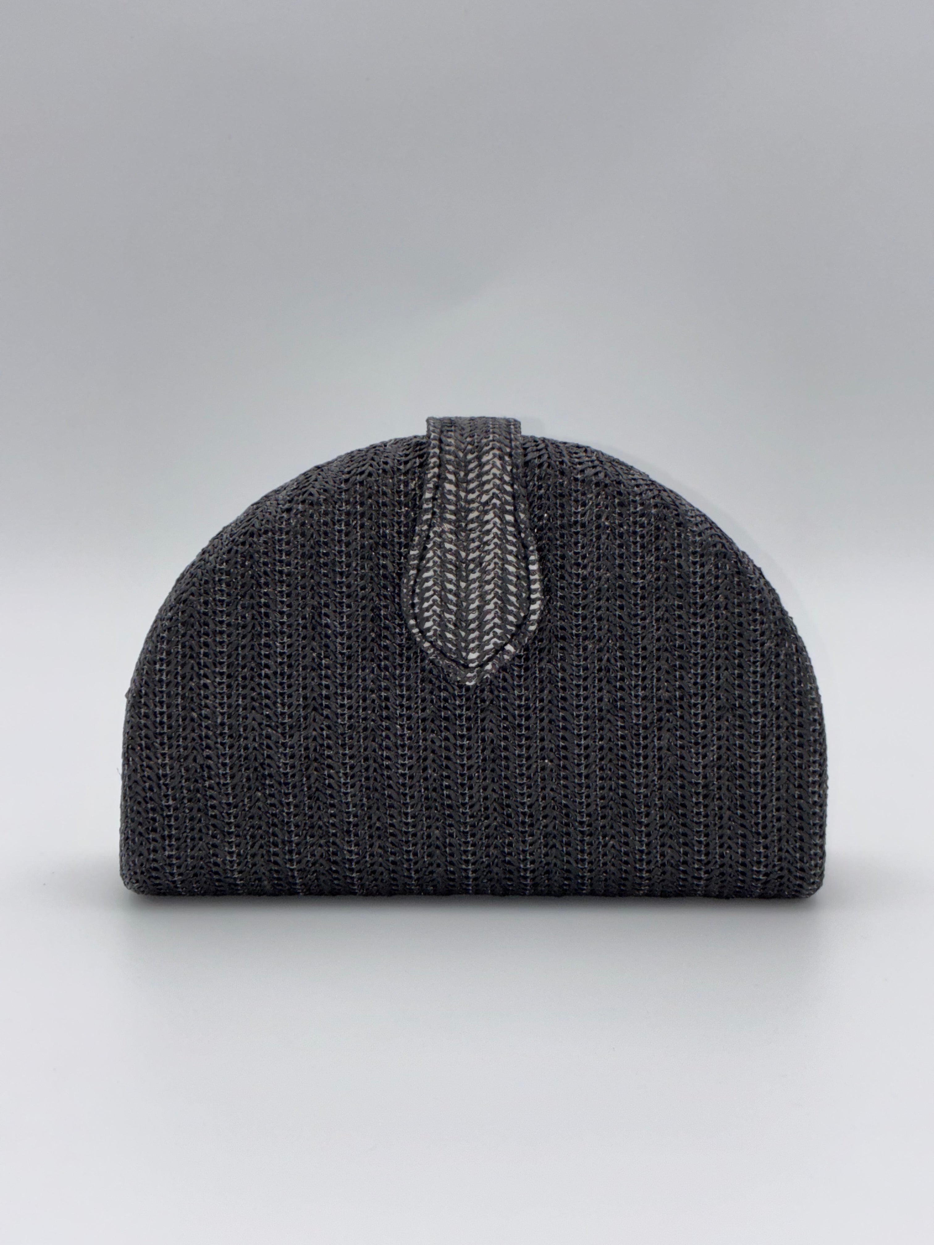 Raffia Black Clutch
