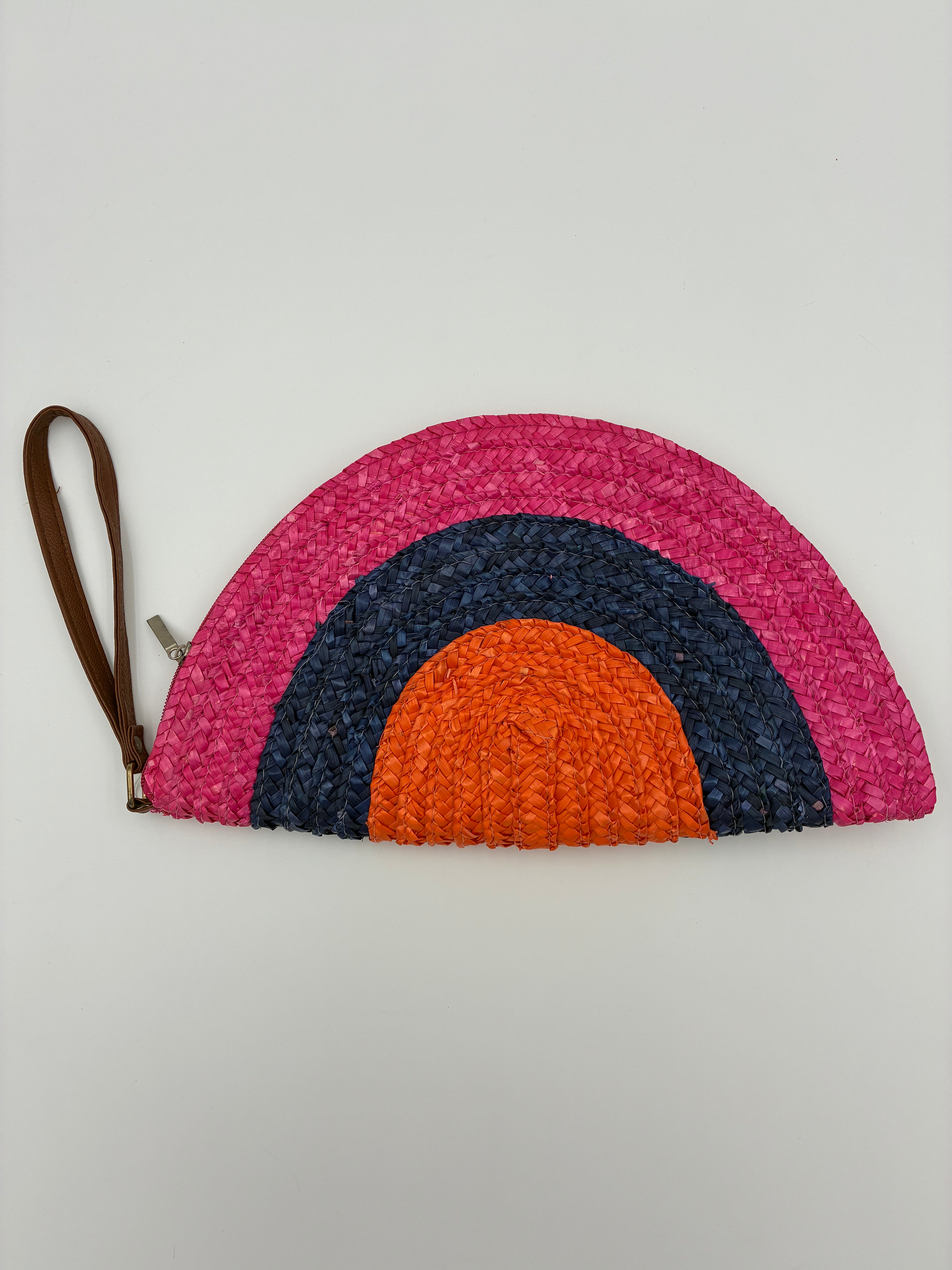 Raffia Rainbow Clutch