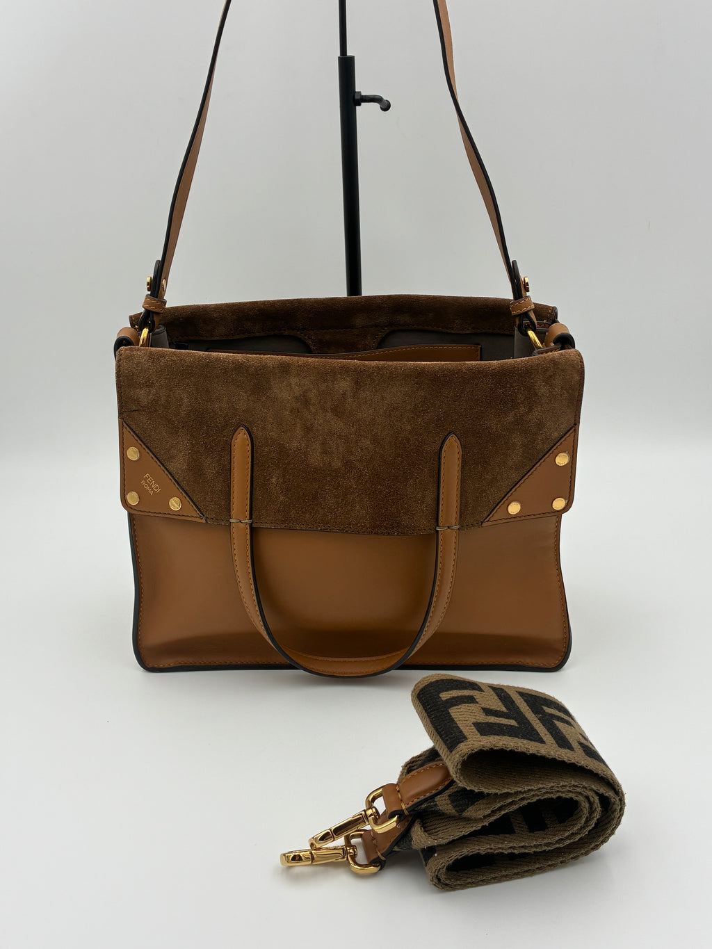 Fendi Grace Flip Tote Brown