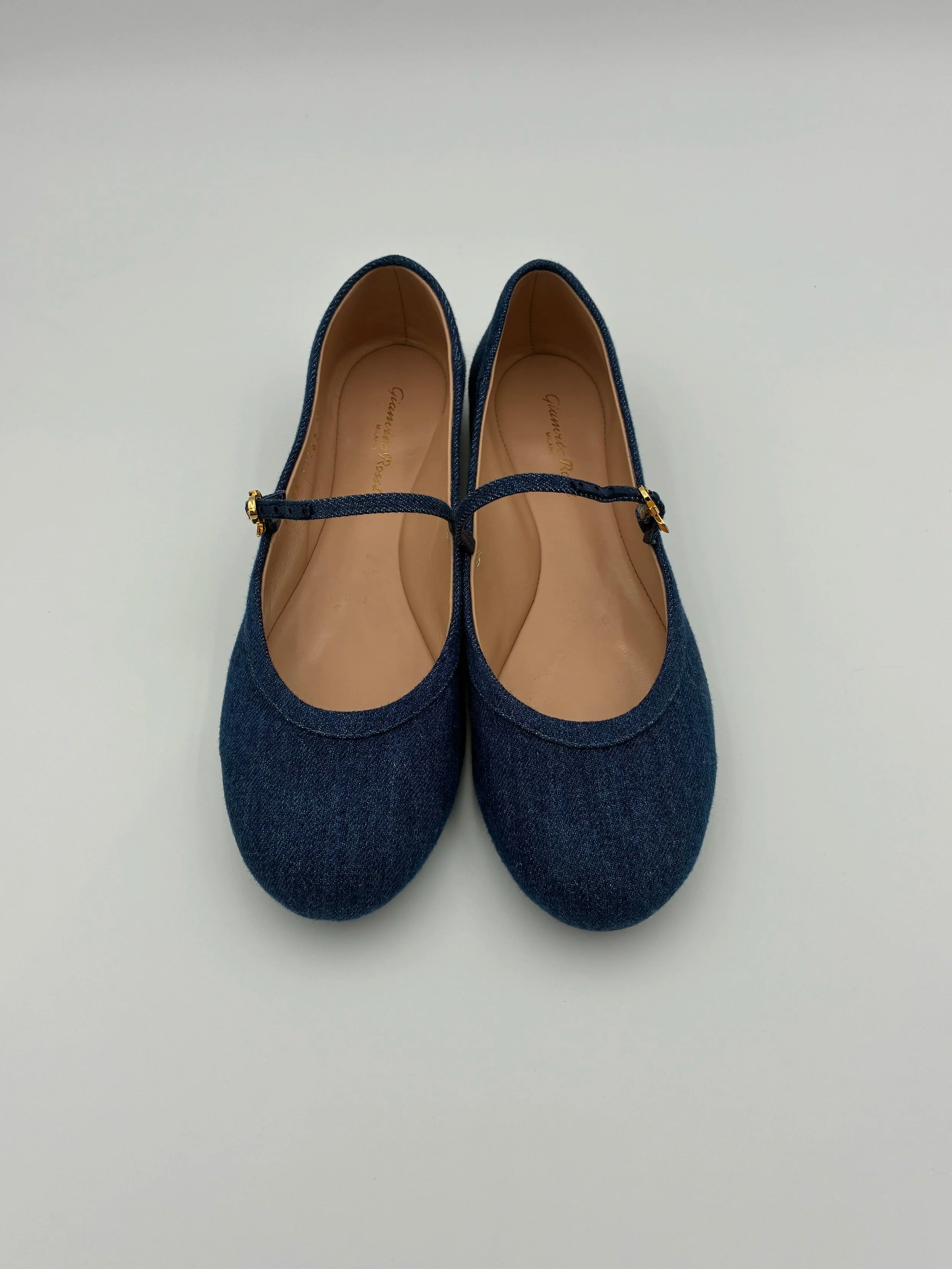 Gianvitto Rossi Carla Denim Flats  - Size US9