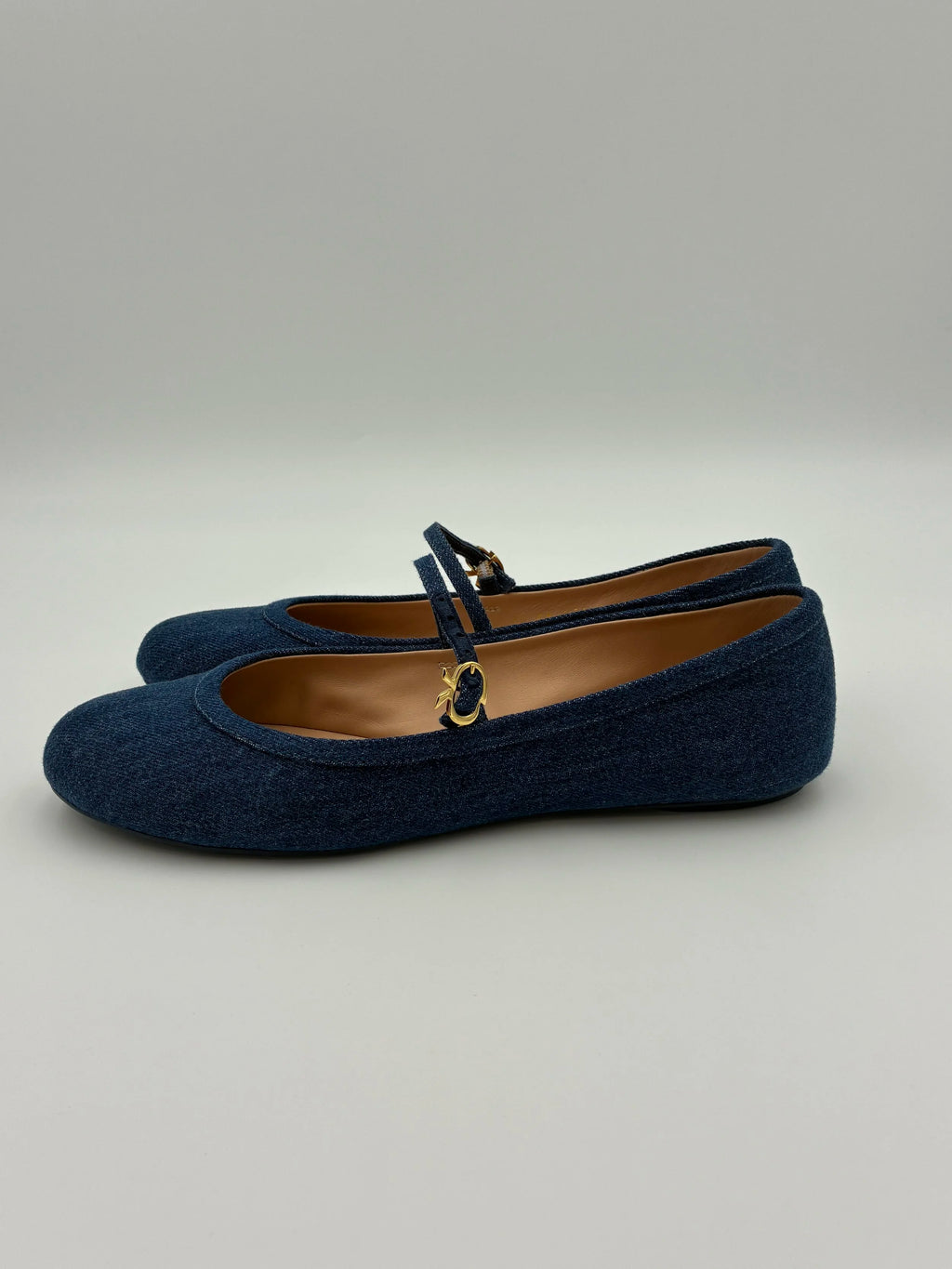 Gianvitto Rossi Carla Denim Flats  - Size US9