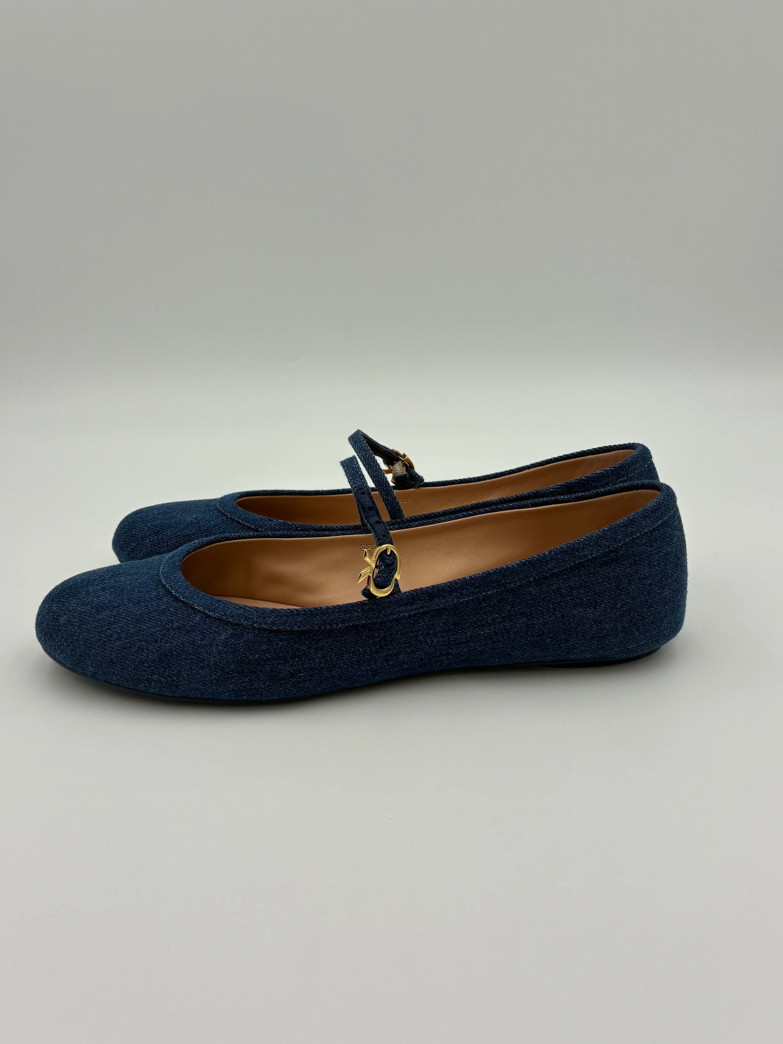 Gianvitto Rossi Carla Denim Flats  - Size US9