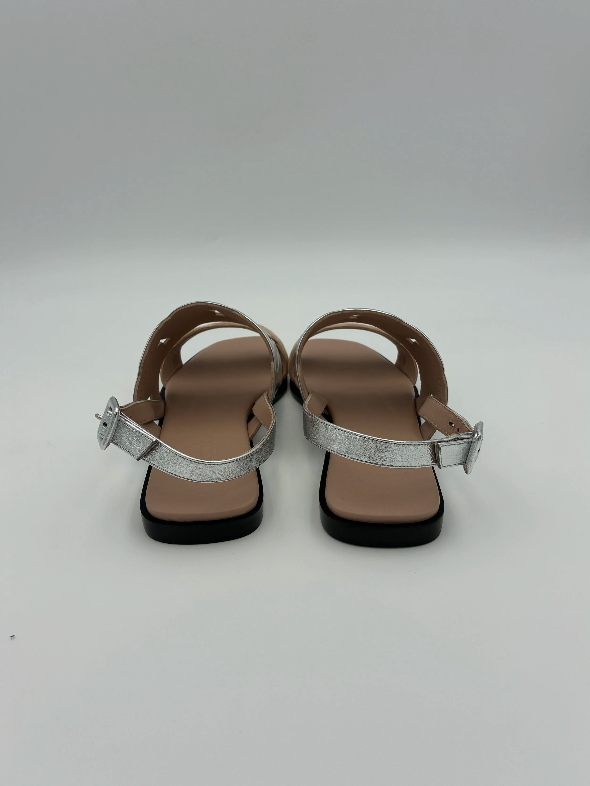 Hermes Grace Rose and Silver Flat Sandal - NEW IN BOX - Size US9