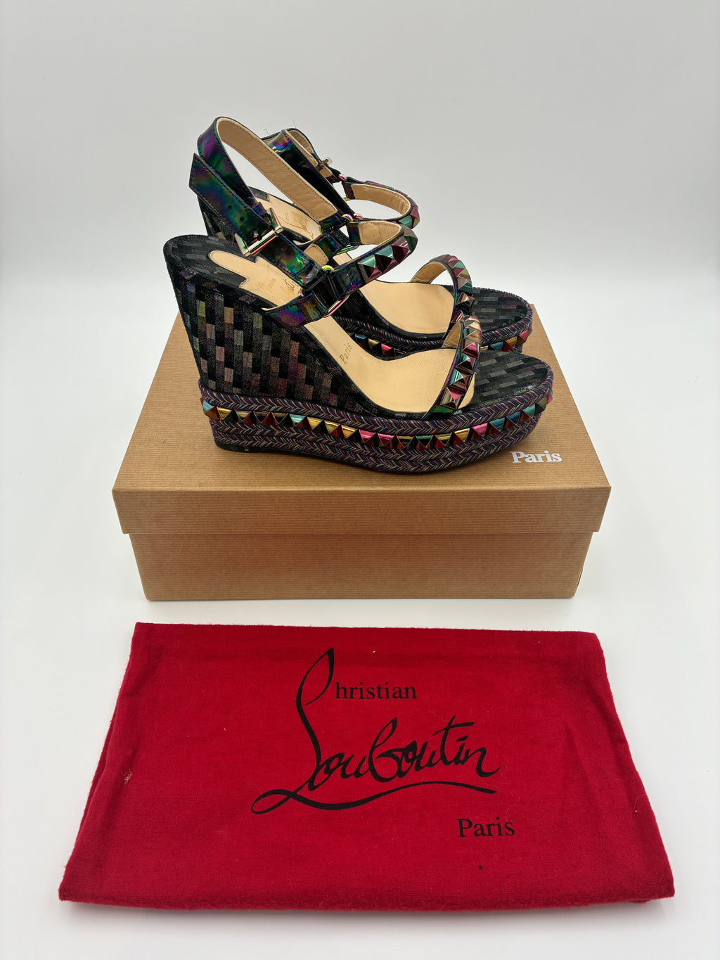 Christian Louboutin Cataclou 120 multi wedge sandal - Size US8