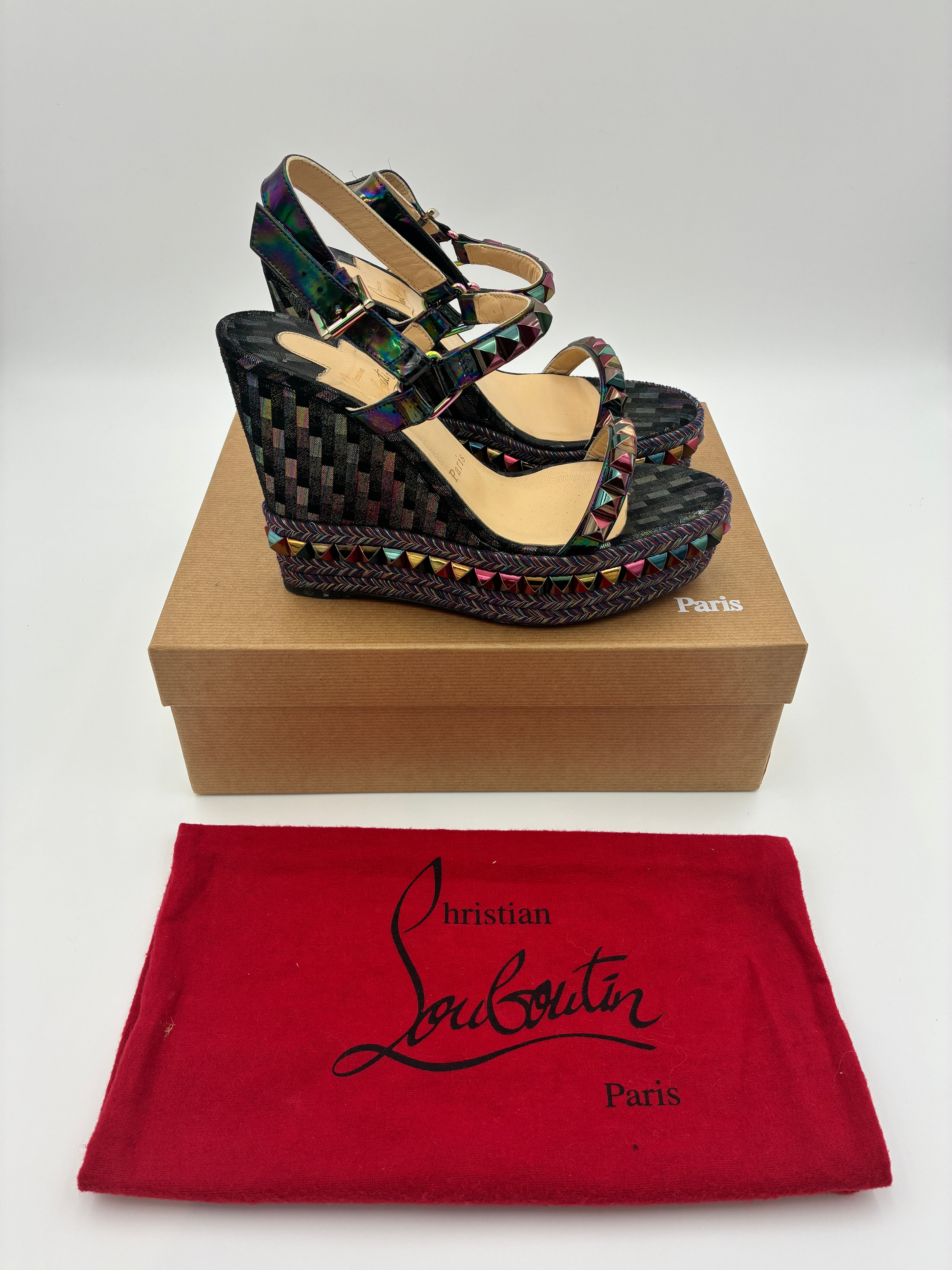 Christian Louboutin Cataclou 120 multi wedge sandal - Size US8