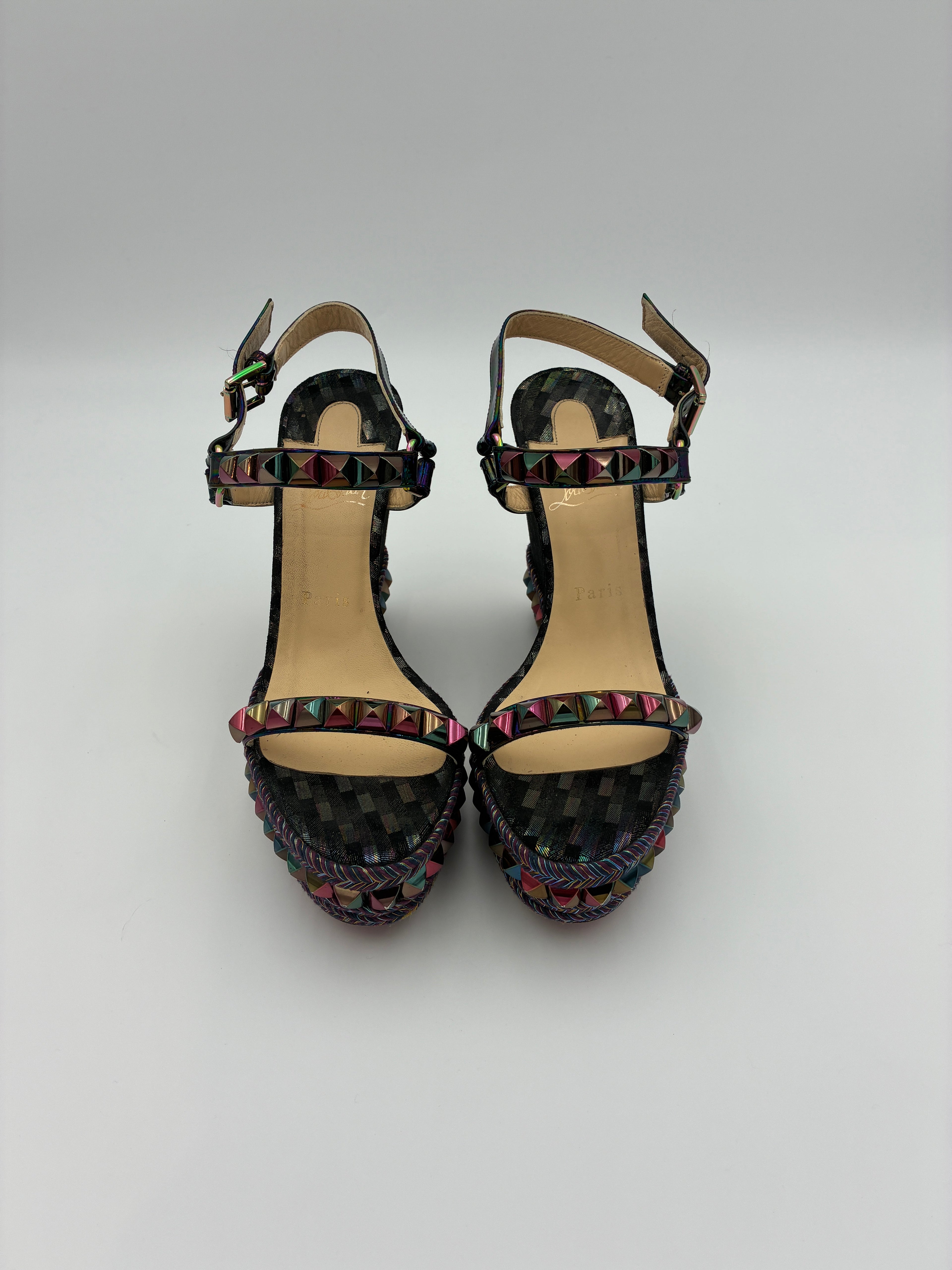 Christian Louboutin Cataclou 120 multi wedge sandal - Size US8