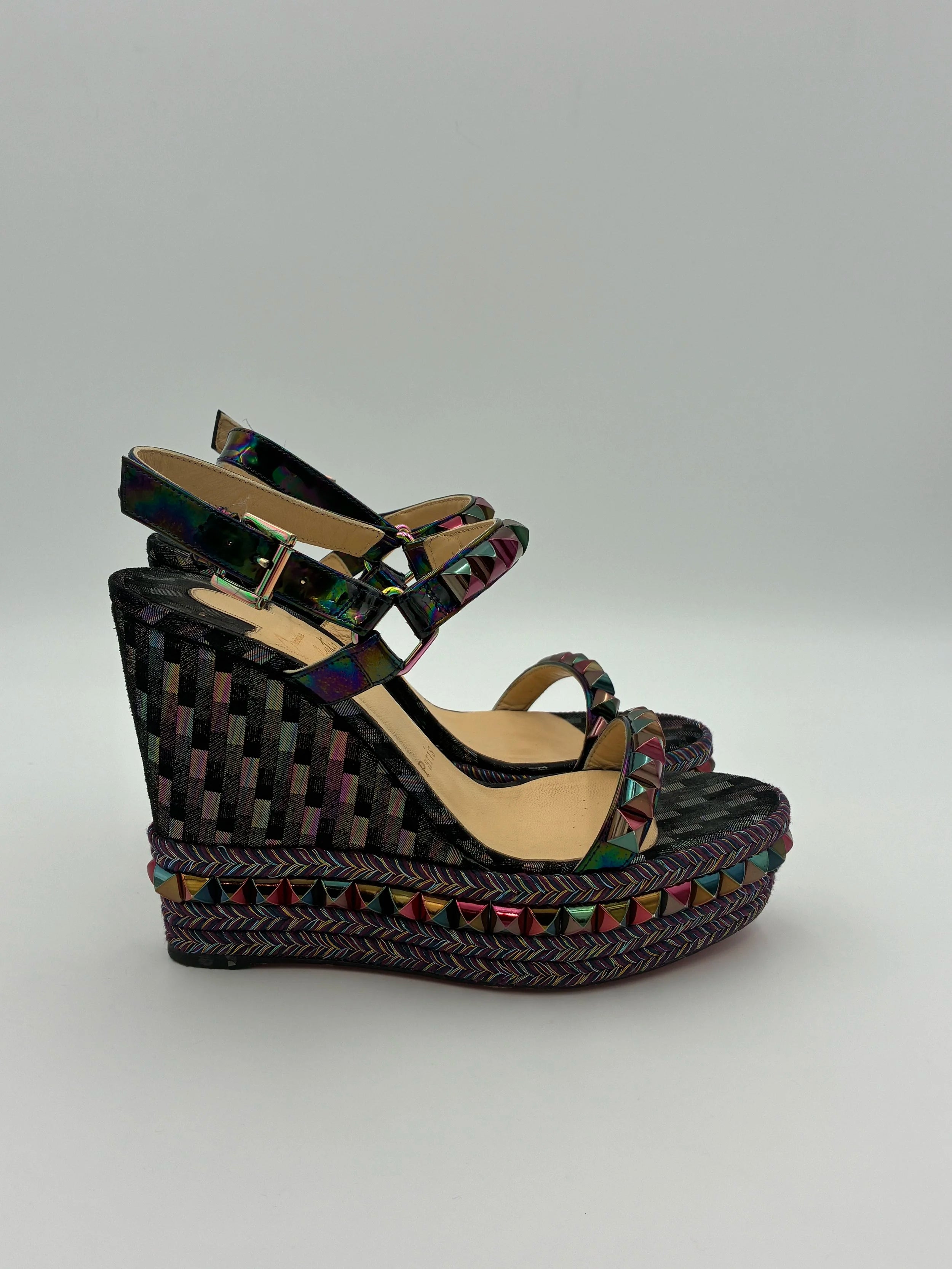 Christian Louboutin Cataclou 120 multi wedge sandal - Size US8