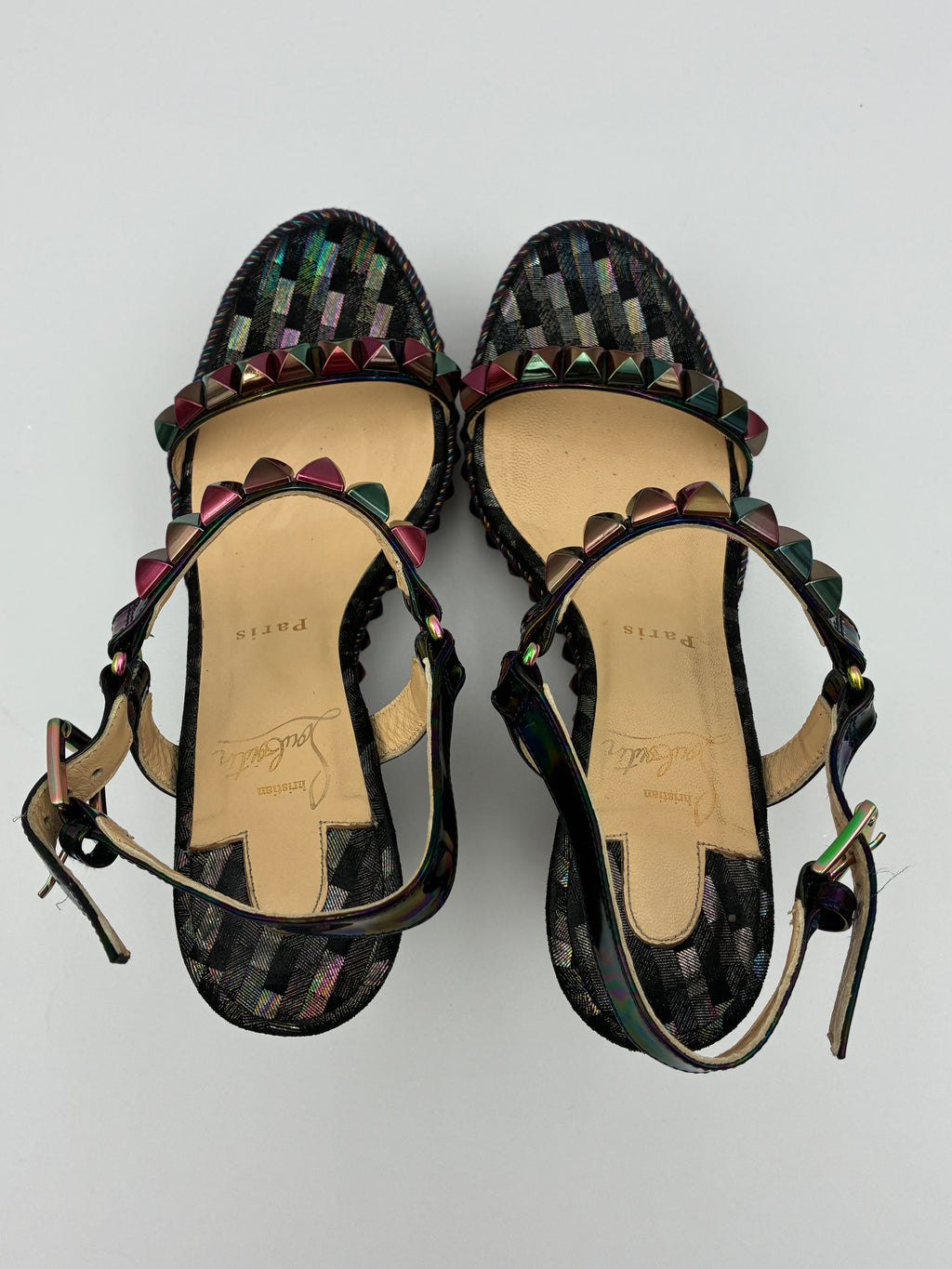 Christian Louboutin Cataclou 120 multi wedge sandal - Size US8