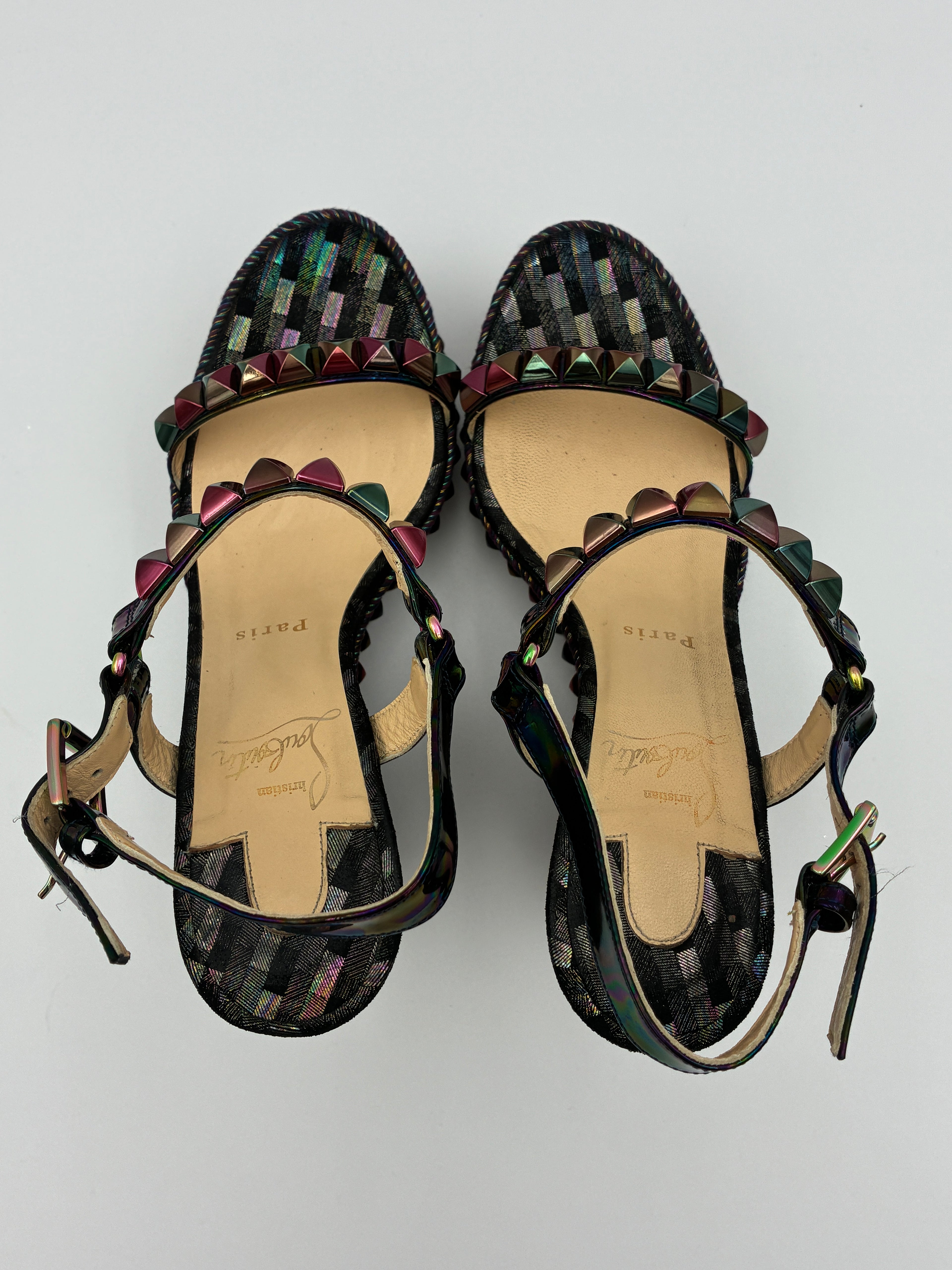 Christian Louboutin Cataclou 120 multi wedge sandal - Size US8