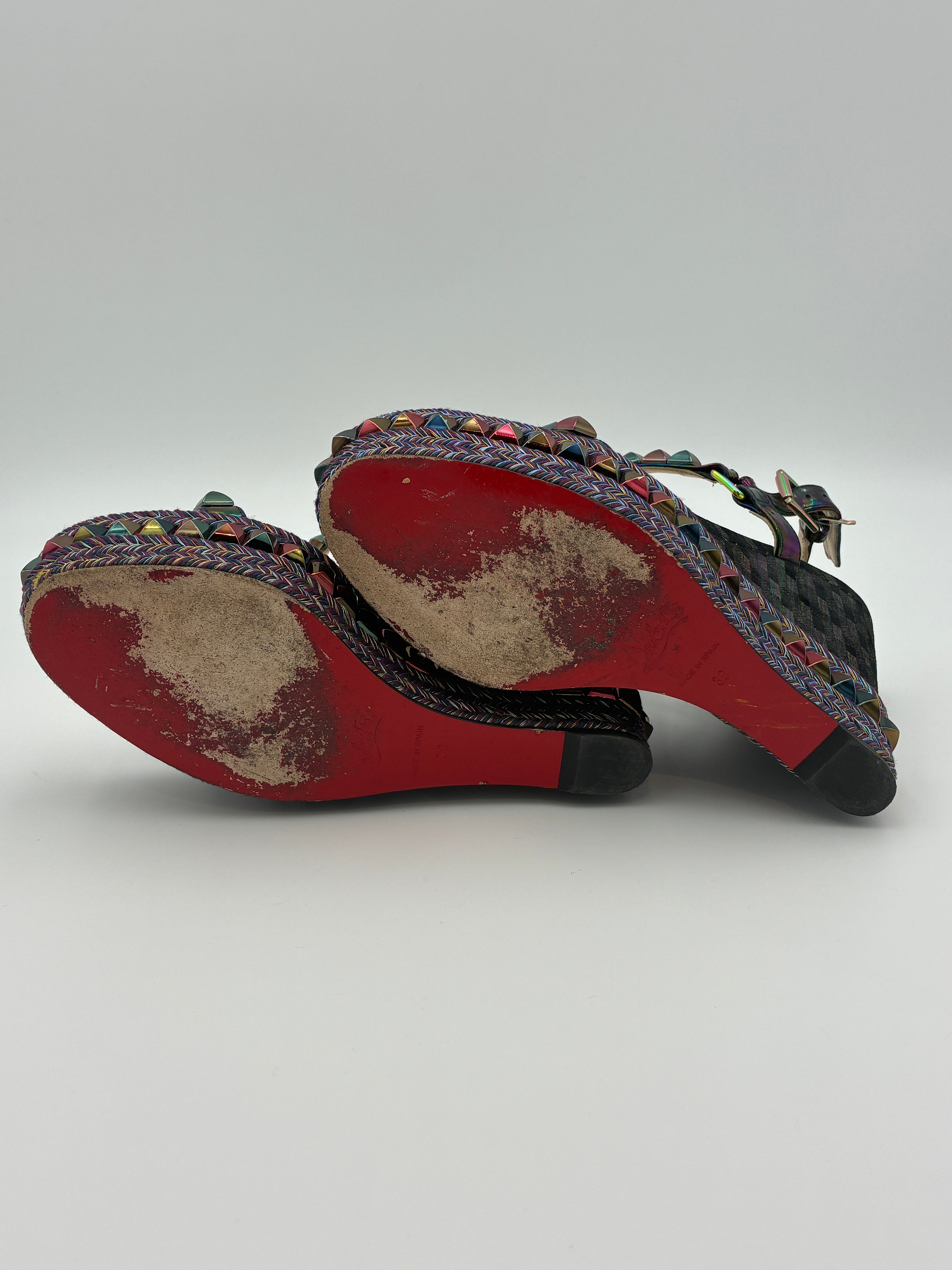 Christian Louboutin Cataclou 120 multi wedge sandal - Size US8