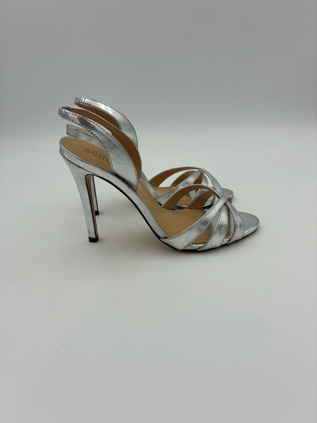 Schutz Silver Chayanne Heels - Size US8.5