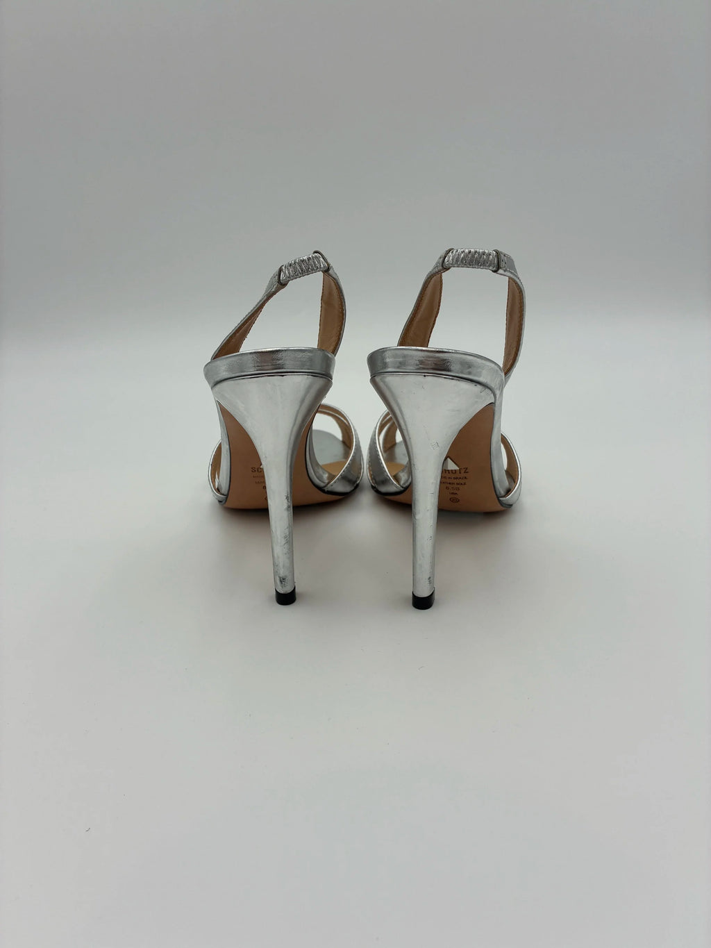 Schutz Silver Chayanne Heels - Size US8.5