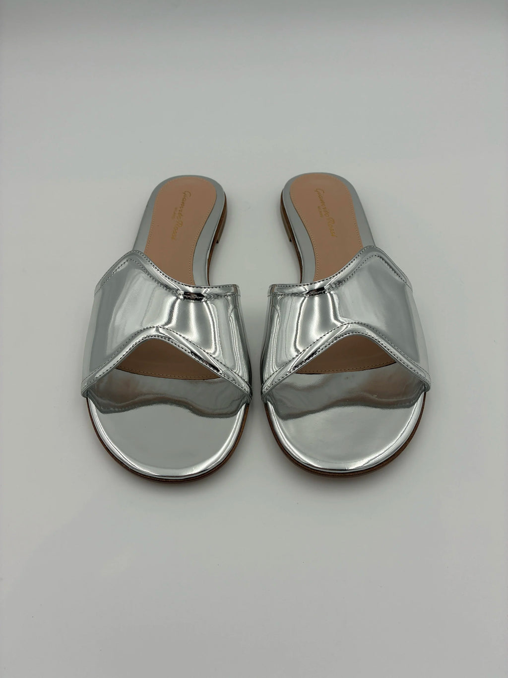 Gianvito Rossi Mirrored-leather Flat - New - Size US10