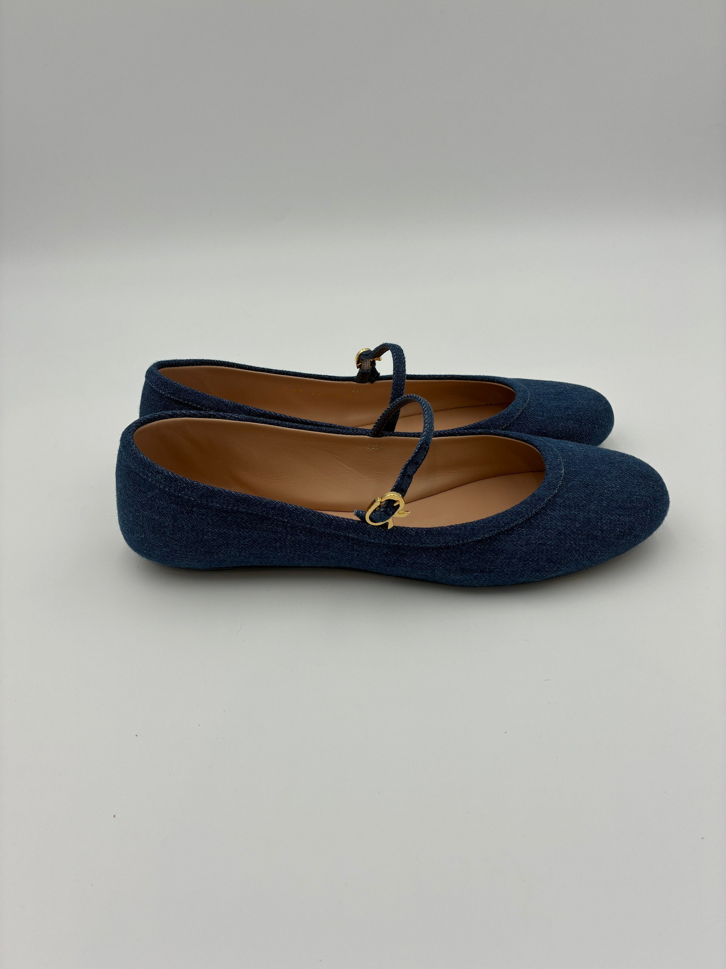 Gianvitto Rossi Carla Denim Flats  - Size US9