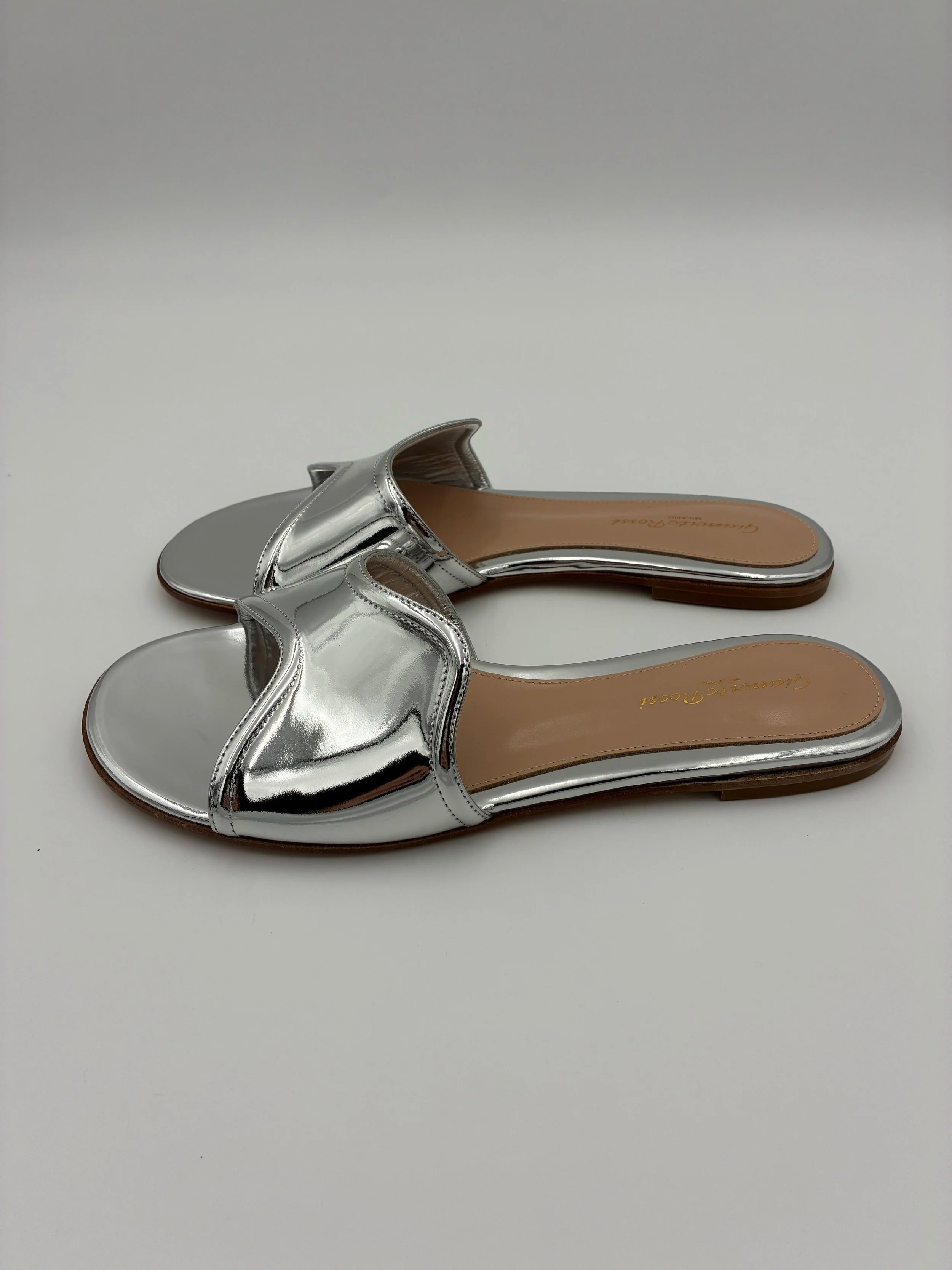 Gianvito Rossi Mirrored-leather Flat - New - Size US10