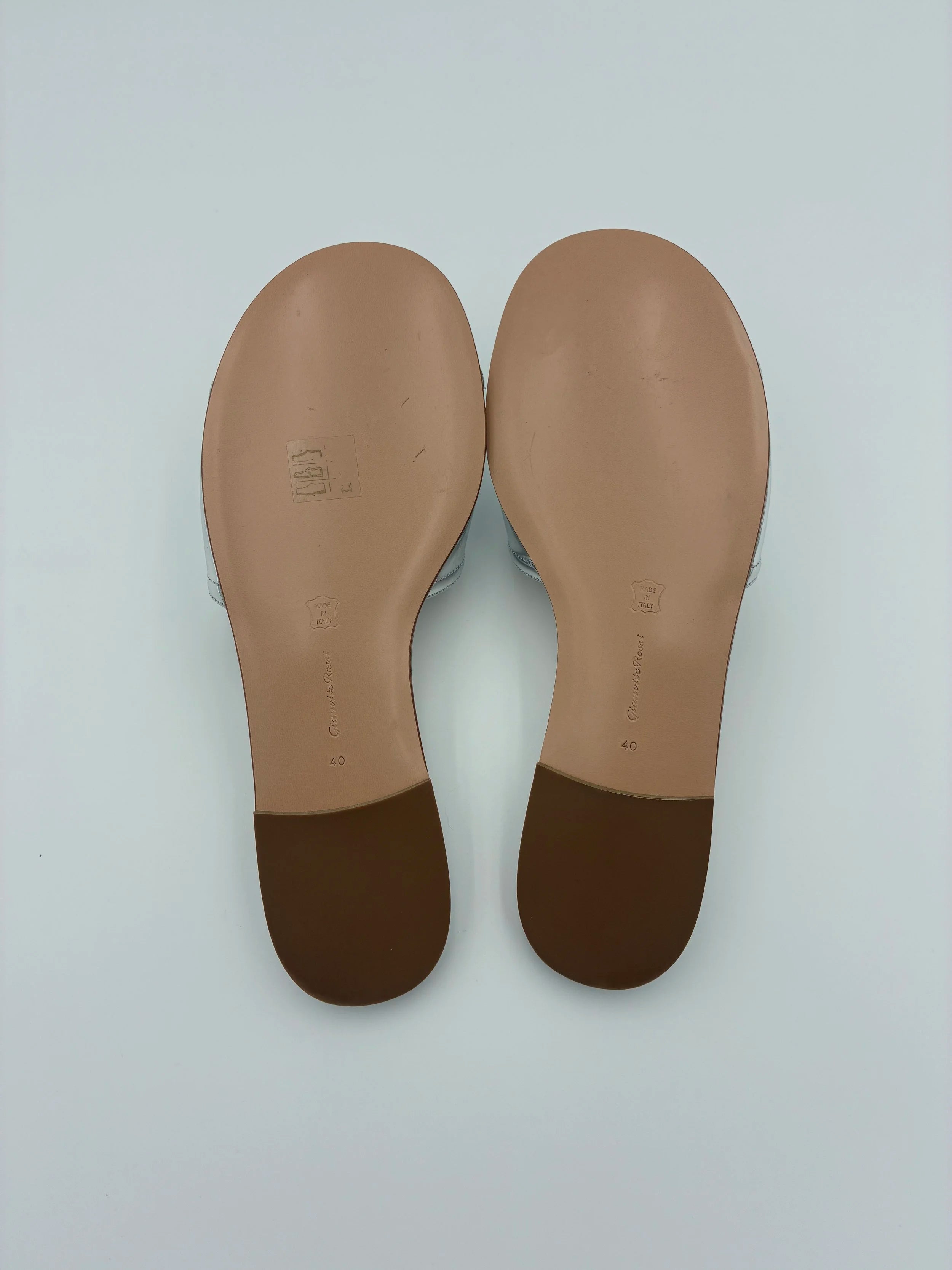 Gianvito Rossi Mirrored-leather Flat - New - Size US10
