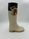 Cream Gucci Pam Tiger Tall Boot - Size US5.5