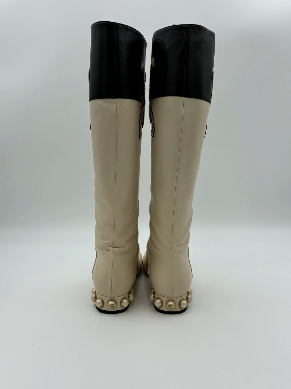 Cream Gucci Pam Tiger Tall Boot - Size US5.5