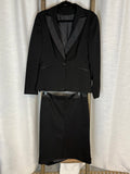 Tuxedo Style Blazer & Midi Skirt Set - Size M