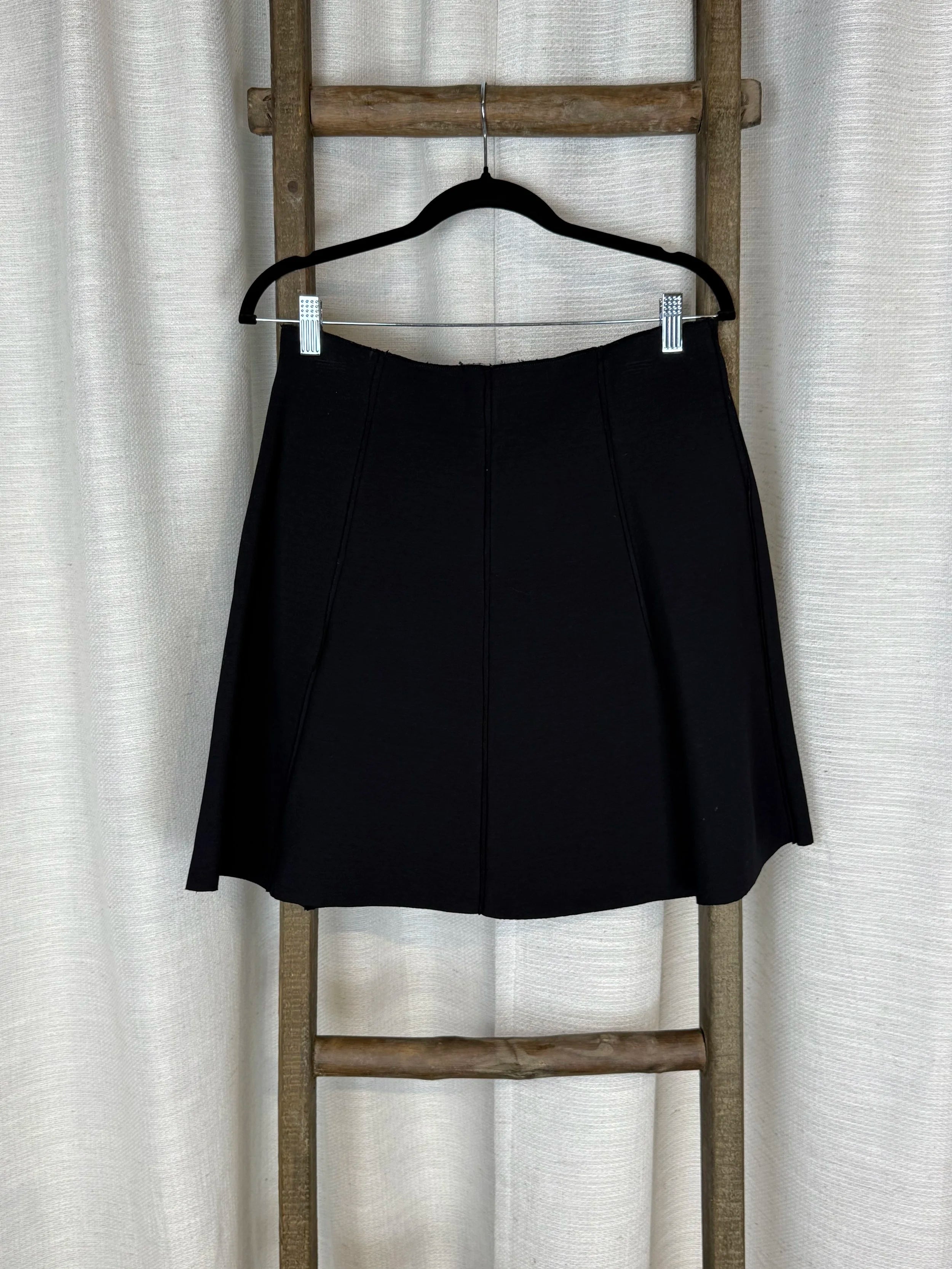 FIT Black Stretch Cotton Mini Skirt - Size M