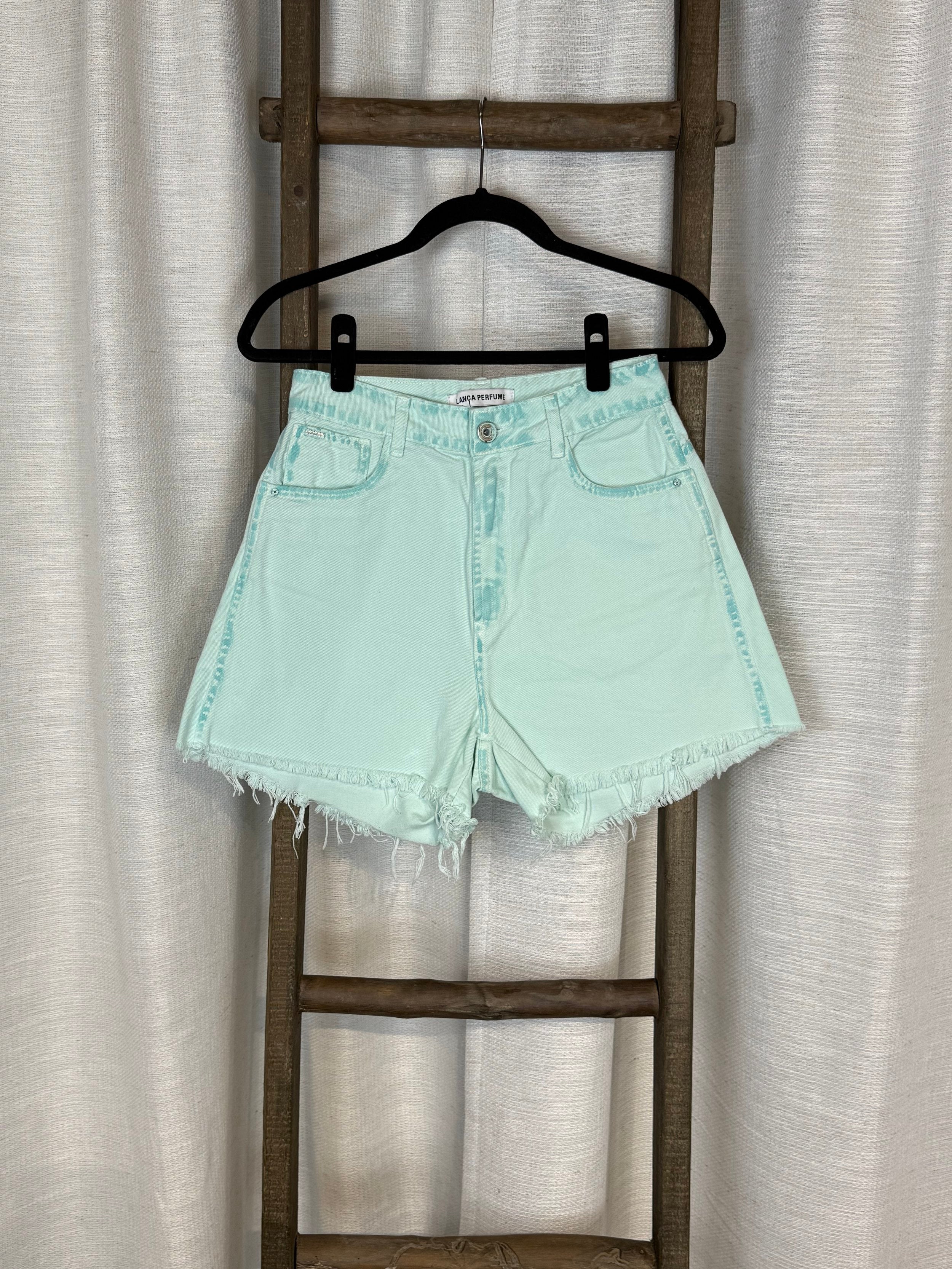 Lança Perfume Teal Cotton Shorts - Size S