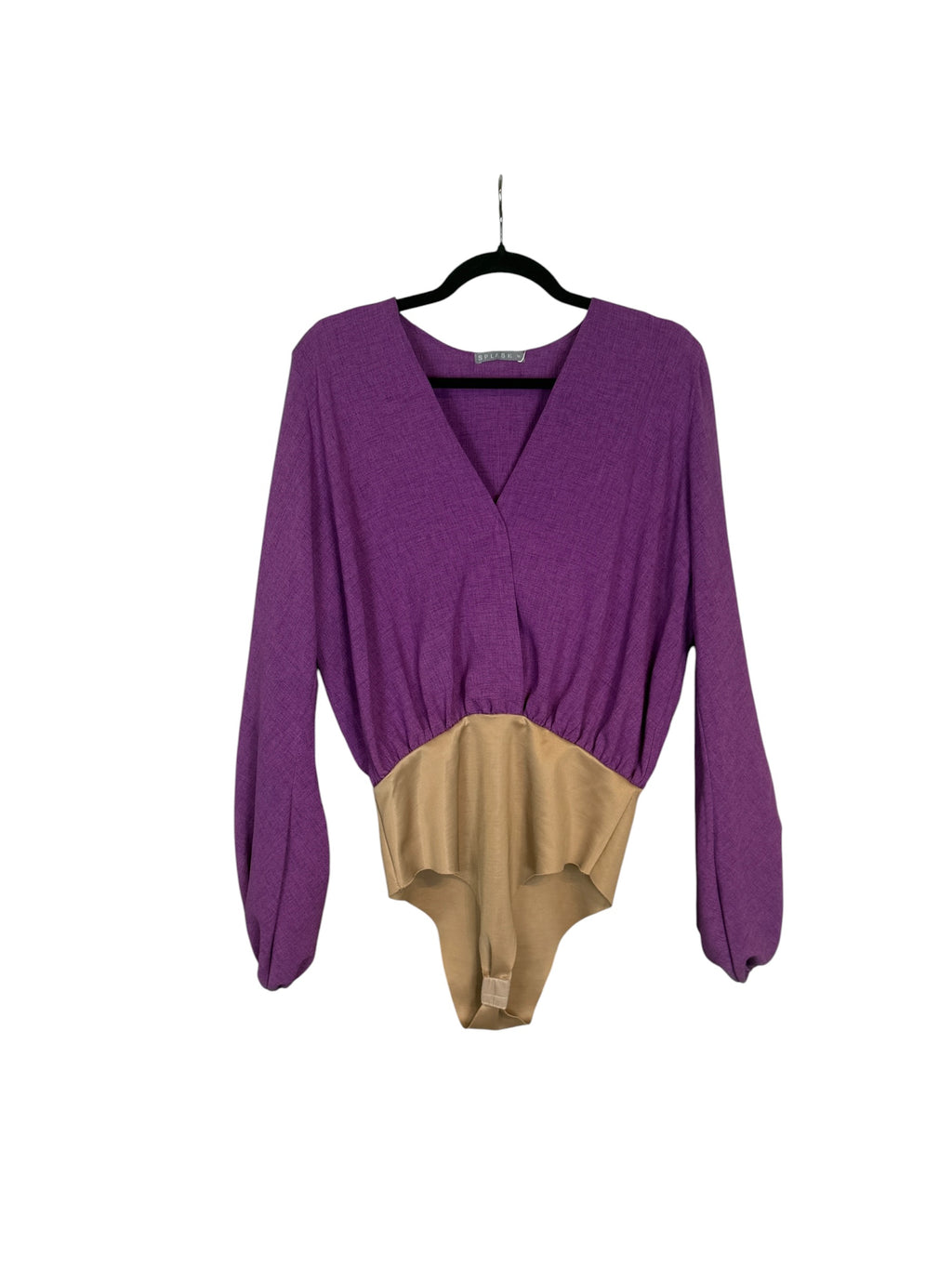 Purple Linen Bodysuit
