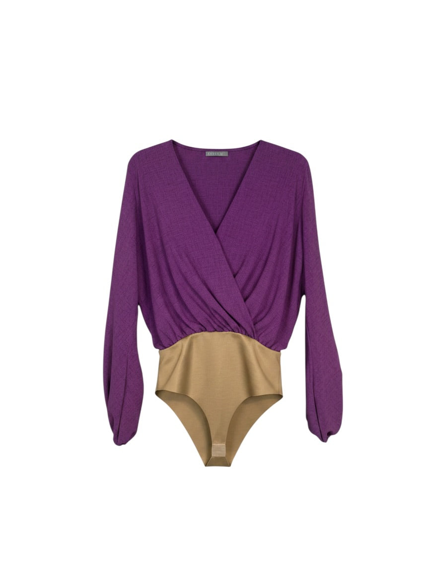 Purple Linen Bodysuit