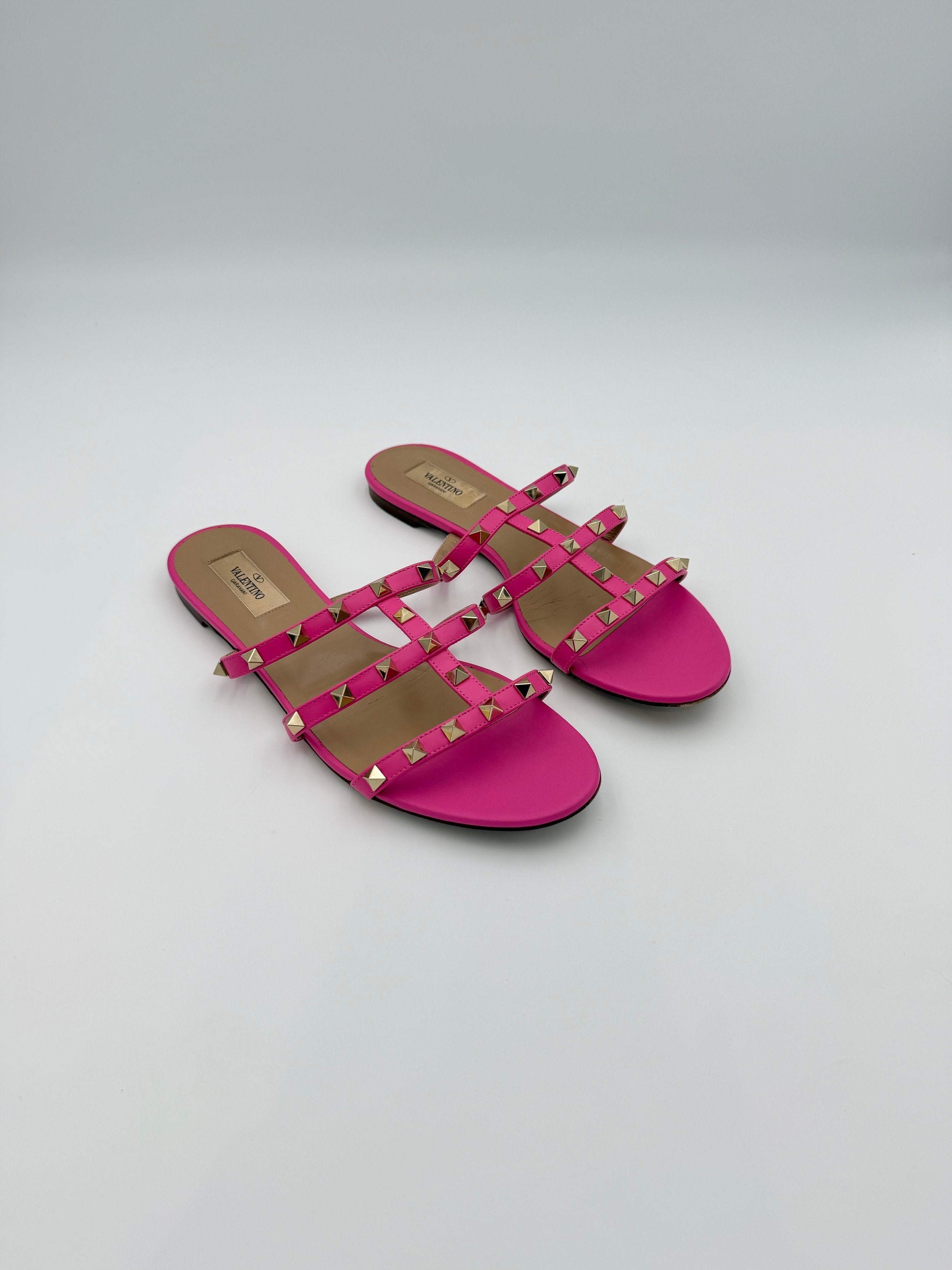 Valentino Pink Rockstud Flats - Size EU39.5