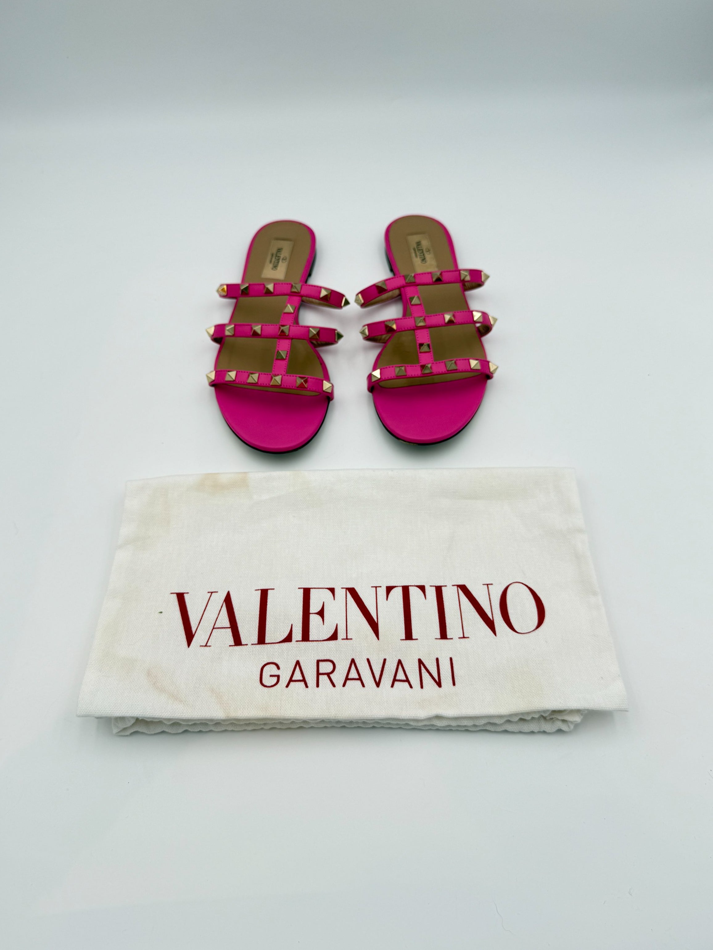 Valentino Pink Rockstud Flats - Size EU39.5