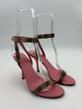 Pink Gucci GG Monogram Strappy Sandals - Size 8 US