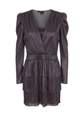 Sabina Musayev Purple Mini Dress with Belt