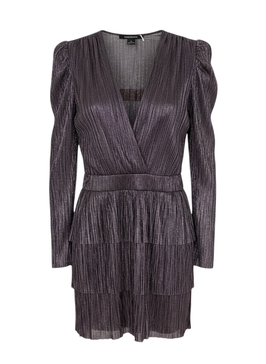 Sabina Musayev Purple Mini Dress with Belt